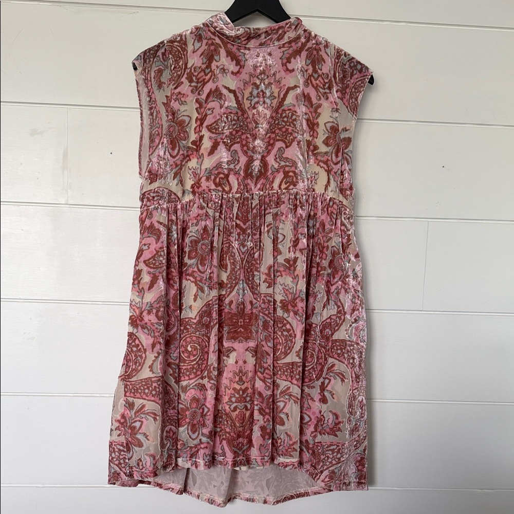Free People Pink and Cream High Low Dress